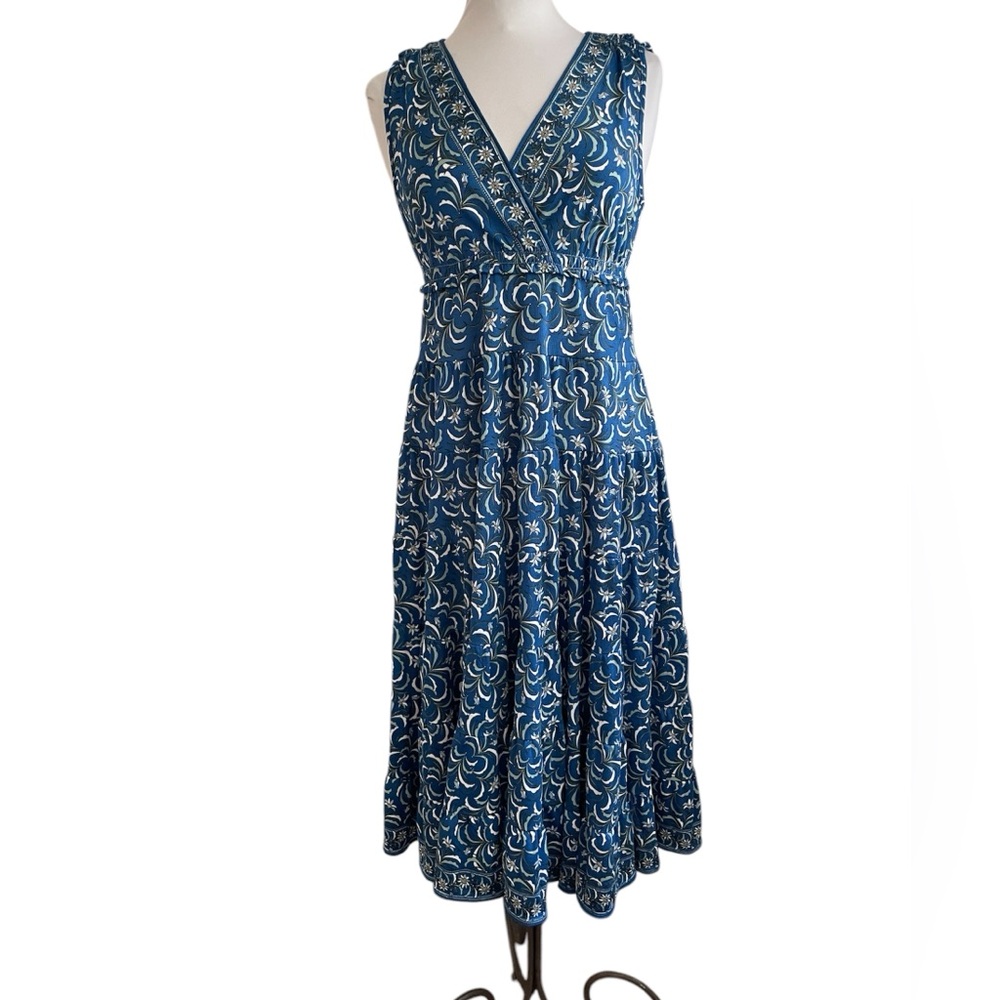 Max Studio Tiered, Drop-waist sleeveless Dress Medium